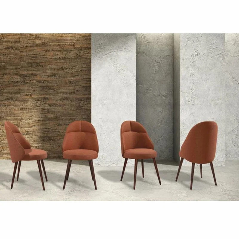 Casa Padrino Luxus Esszimmer Stuhl 8er Set Cognacfarben / Braun - Esszimmer Möbel
