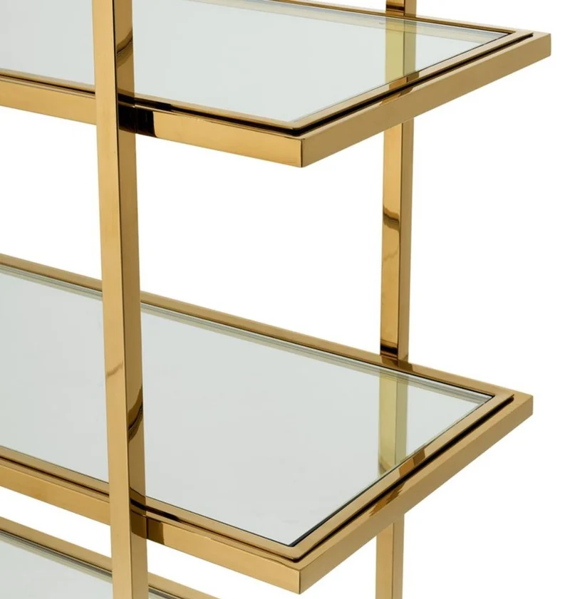 Casa Padrino Luxus Regalschrank Gold 120,5 x 40 x H. 253 cm - Luxus Möbel