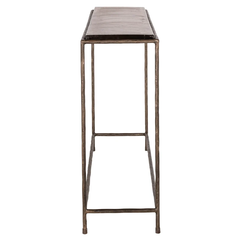 Konsole Villano Bronze – Wandkonsole aus Glas & Eisen, 110 cm