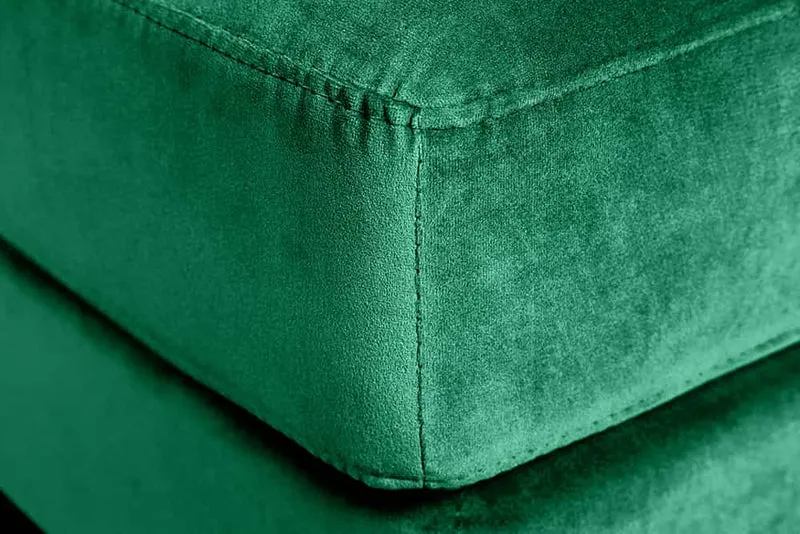 Moderner Hocker COMFORT 80cm grün Samt Taschenfederkern