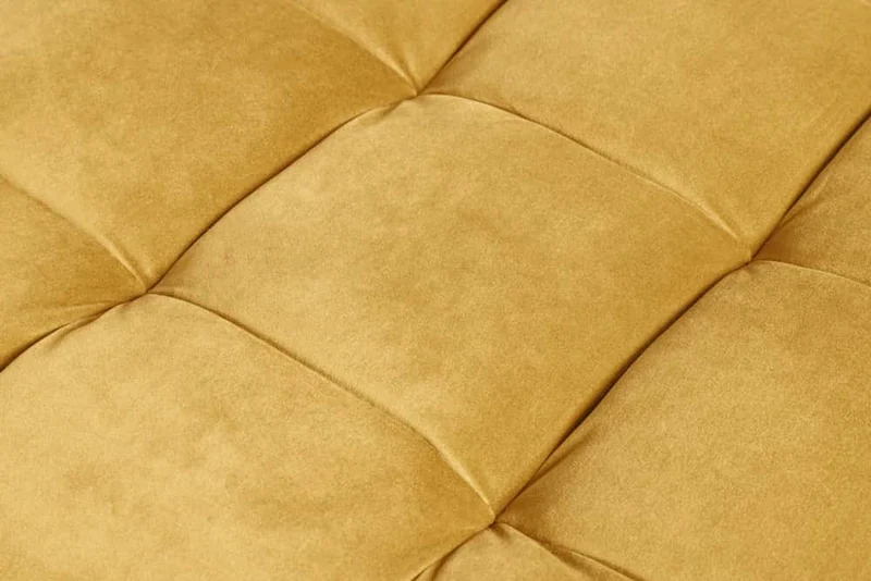 Moderner Hocker COMFORT 80cm senfgelb Samt Taschenfederkern