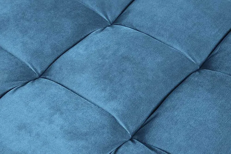 Moderner Hocker COMFORT 80cm blau Samt Taschenfederkern