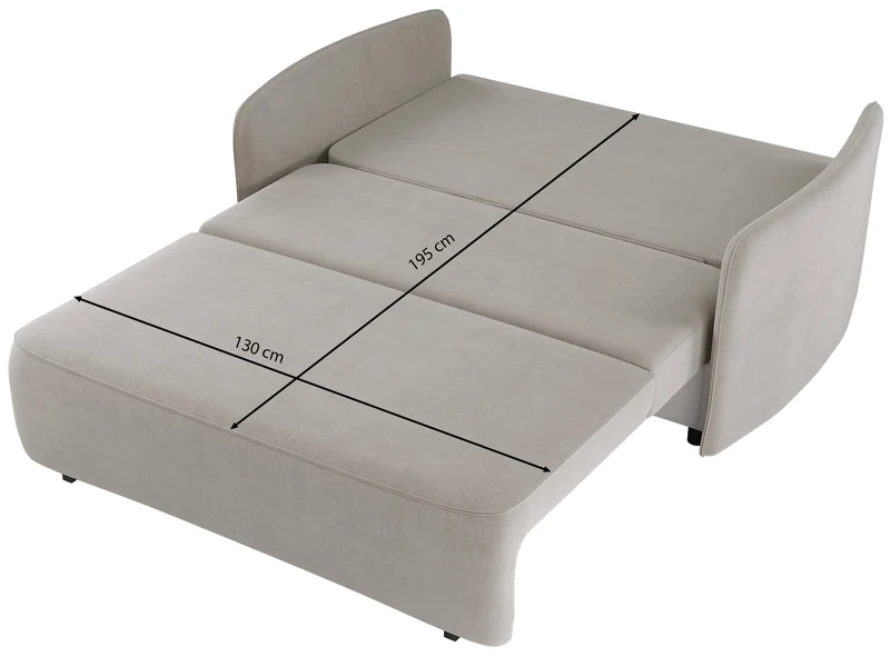 Zweisitziges Schlafsofa Paxi 165 cm mit Stauraum, dunkelgrauer Chenillebezug