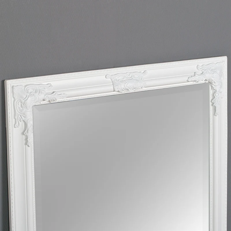 Eleganter Barock Spiegel BESSA 180x60cm weiß-matt Holzrahmen