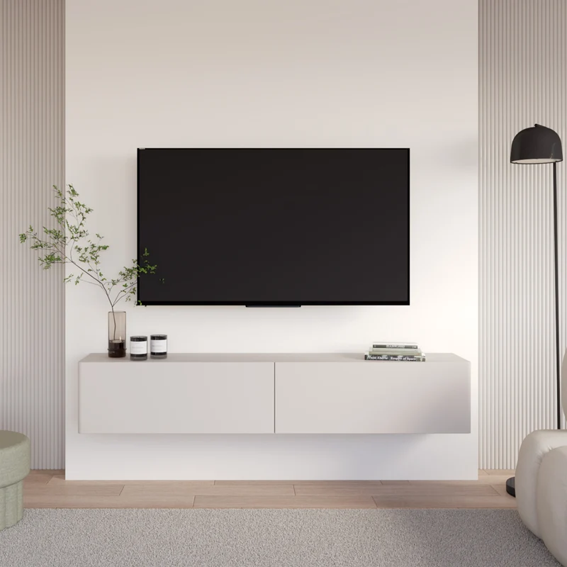 Hängender TV-Schrank Olio mit zwei Klappen, 175 cm, Kaschmir