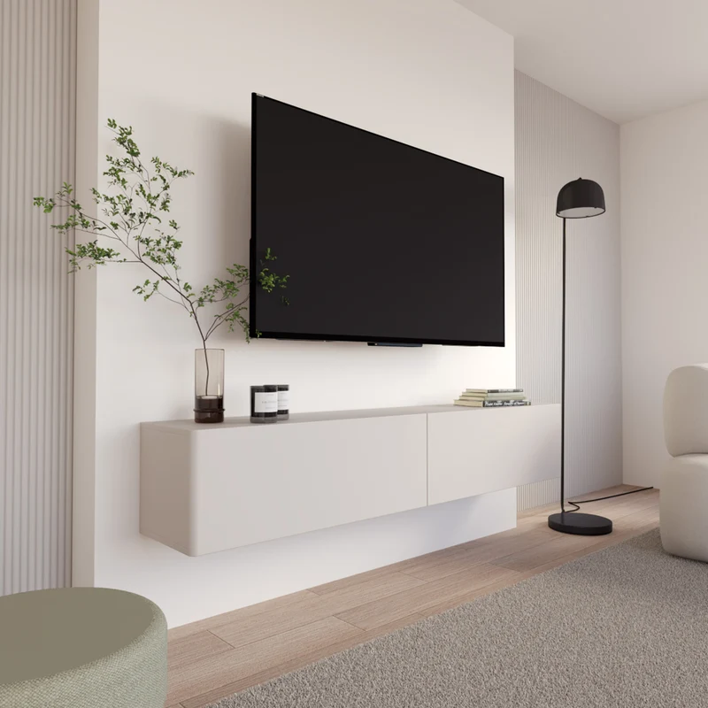 Hängender TV-Schrank Olio mit zwei Klappen, 175 cm, Kaschmir