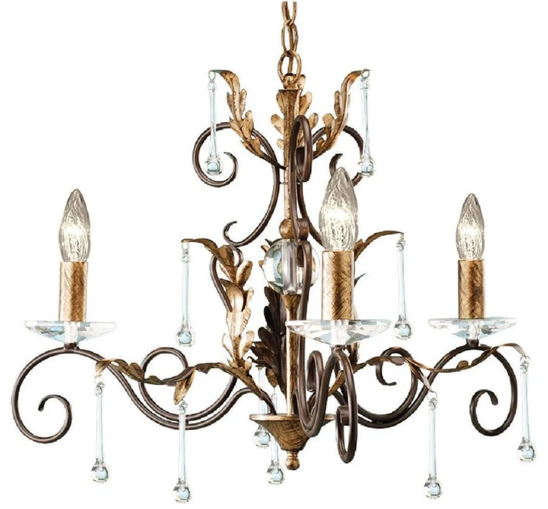 Casa Padrino Barock Kronleuchter Bronze / Gold Ø 65 x H. 61 cm - Prunkvoller Barockstil Kronleuchter - Wohnzimmer & Hotel Kronleuchter - Barock Möbel - Barock Interior - Barock Leuchten
