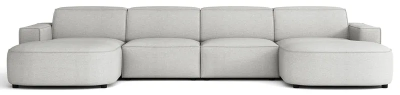 Modulares Ecksofa Sallmo U-förmig universell hellgrauer hydrophober Chenille