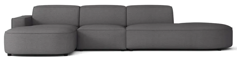 Modulares Ecksofa Sallmo L-förmig linksseitig dunkelgrauer hydrophober Chenille