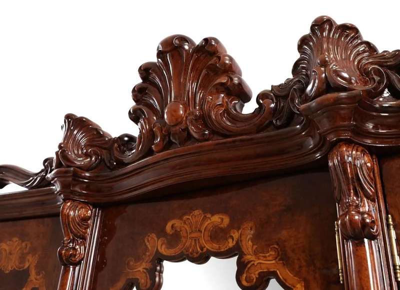 Casa Padrino Luxus Barock Schlafzimmer Schrank mit 5 Türen Braun 305 cm - Barock Möbel