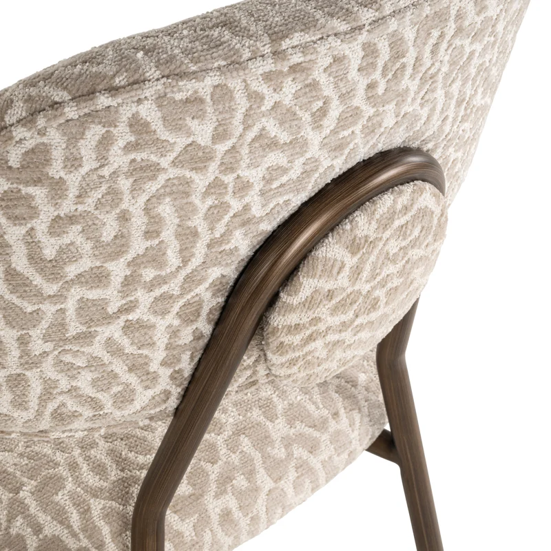 Barhocker Xenia Beige Leopard im 2er-Set mit Metallgestell