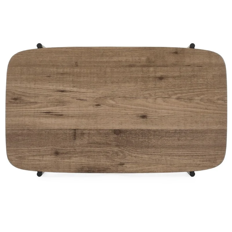 Moderner Couchtisch PINA 70x42cm taupe Ablage Pinien-Optik