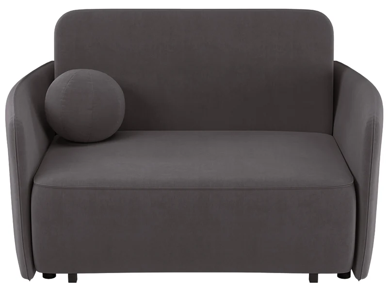 Ausziehbare Zweisitzer-Couch Paxi 145 cm mit Stauraum, grau-braunes Chenille