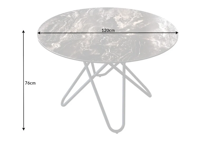 Eleganter Esstisch PARMA 120cm taupe natur Keramik Made-in-Italy