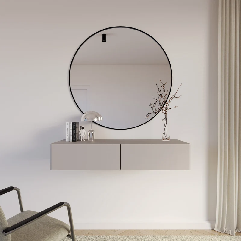 Hängender Schminktisch Olio mit zwei Schubladen, 110 cm, Kaschmir