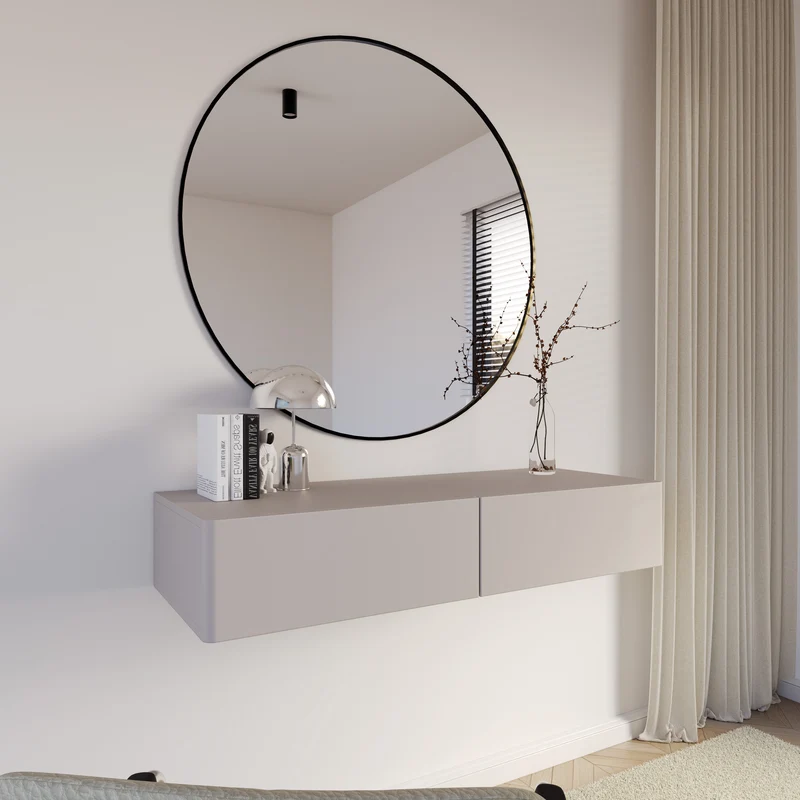Hängender Schminktisch Olio mit zwei Schubladen, 110 cm, Kaschmir