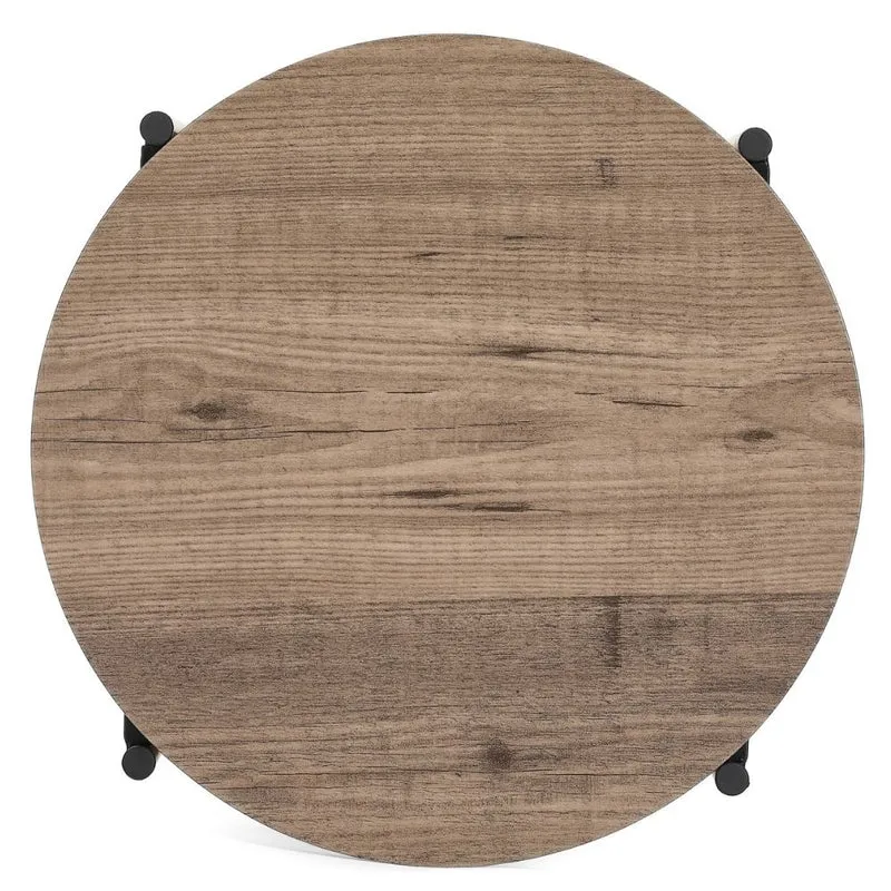 Moderner Beistelltisch PINA 43x48cm taupe Pinien-Optik Pflanzsäule