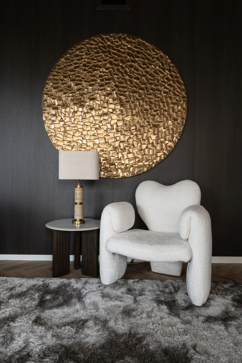 Konsole Mayfield brown - Marmorplatte & Mangoholz, 90x45x80 cm