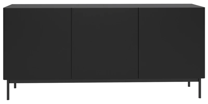 Hohes dreitüriges TV-Sideboard Olio, 160 cm, schwarz