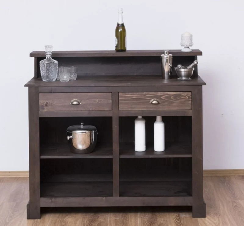 Casa Padrino Landhausstil Bar Theke Dunkelbraun 120 cm - Bar Möbel