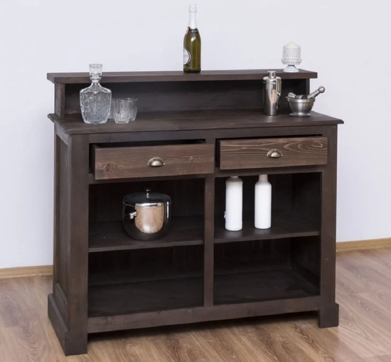 Casa Padrino Landhausstil Bar Theke Dunkelbraun 120 cm - Bar Möbel