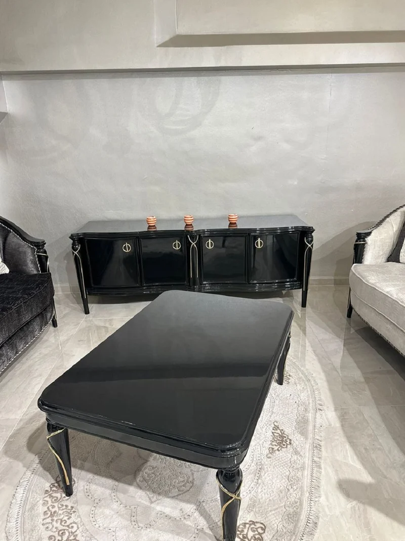 Casa Padrino Luxus Barock TV Schrank Schwarz / Gold 195 cm - Barock Wohnzimmer Möbel