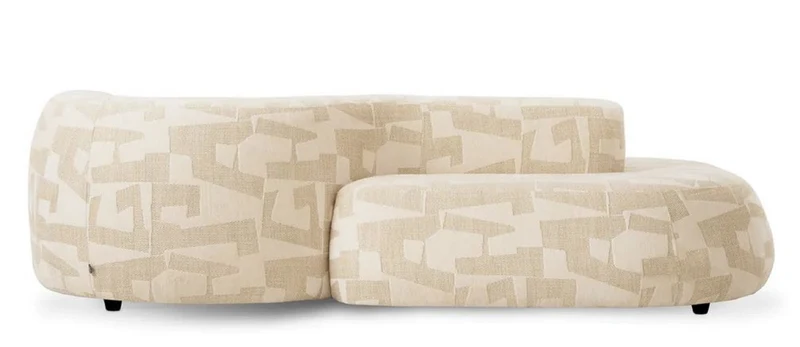 Casa Padrino Luxus Sofa Sandfarben / Schwarz 223 cm - Wohnzimmer & Hotel Interior