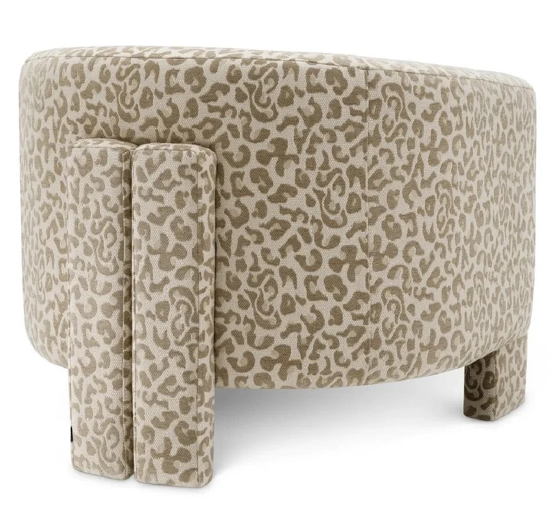 Casa Padrino Luxus Wohnzimmer & Hotel Sessel mit Leoparden Muster Beige - Luxus Möbel