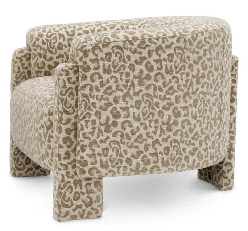 Casa Padrino Luxus Wohnzimmer & Hotel Sessel mit Leoparden Muster Beige - Luxus Möbel
