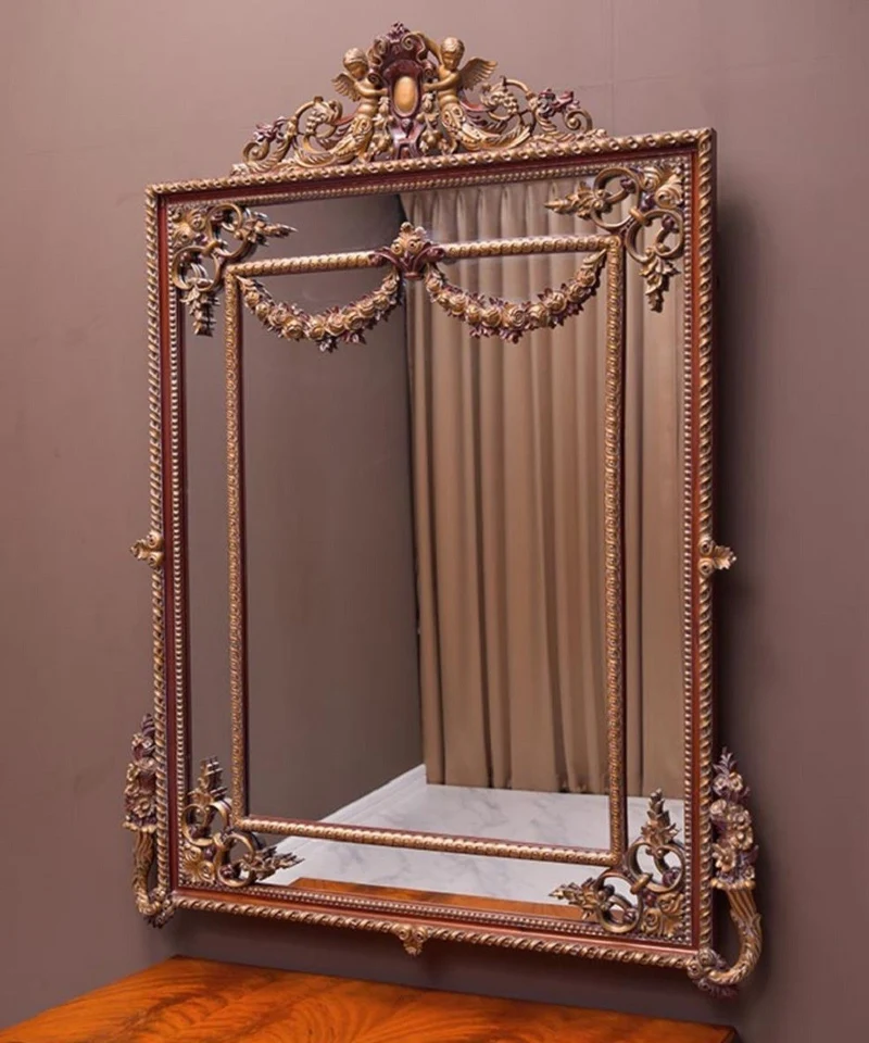 Casa Padrino Luxus Barock Spiegel Braun / Bronze H. 158 cm - Barockstil Wandspiegel - Made in Italy