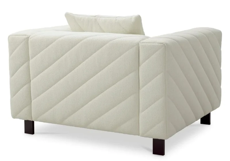 Casa Padrino Luxus Sessel Creme / Schwarz Wohnzimmer Sessel - Luxus Wohnzimmer Möbel