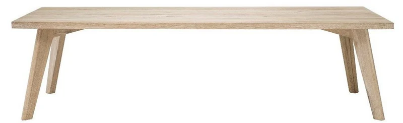 Casa Padrino Luxus Massivholz Esstisch Naturfarben 280 x 110,5 x H. 76 cm - Rechteckiger Eichenholz Küchentisch - Massivholz Esszimmer Möbel - Luxus Qualität