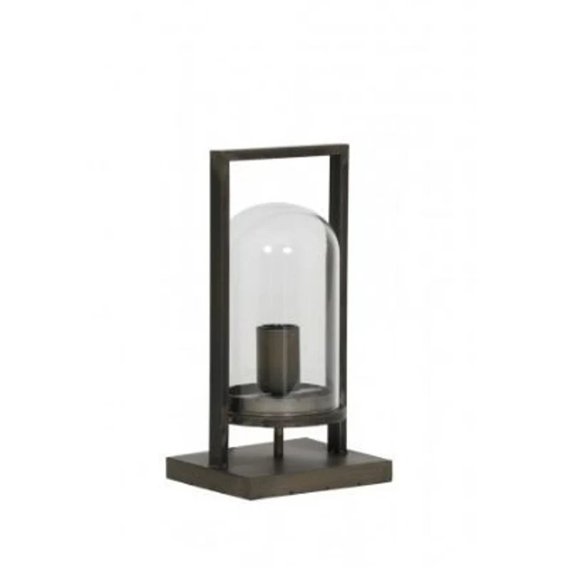 Casa Padrino Tischleuchte Antik Schwarz im Barock Stil 17 x 14 x H 32,5 cm - Elegante Metall Glas Lampe