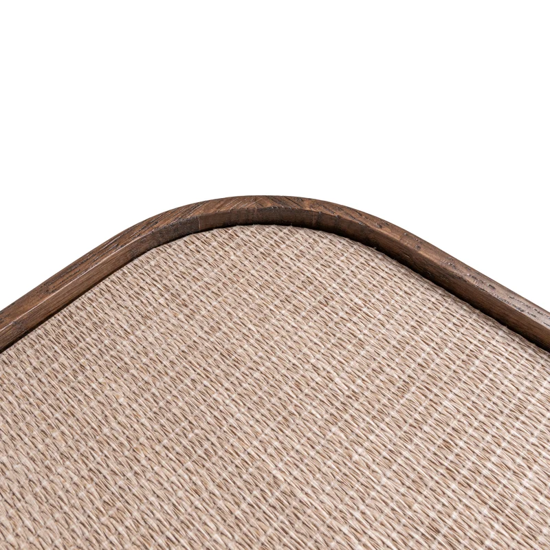 Konsole Willox beige – Eiche-Konsolentisch mit Leinen-Front, 140 cm