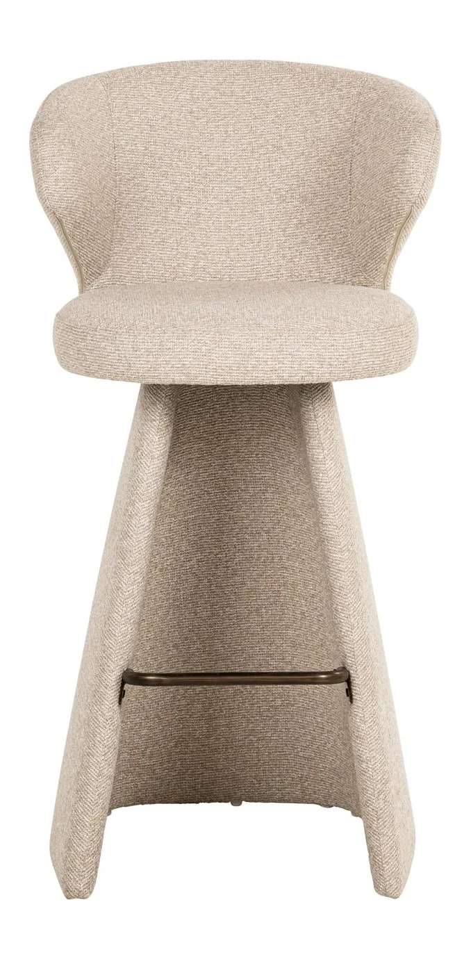 Barhocker Gatsbi Biscotti mit gepolstertem Sitz & Bronze-Fußstütze