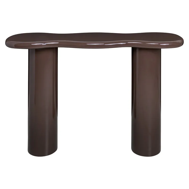 Konsole Cordelia Chestnut – Design-Konsolentisch mit Hochglanz-Optik