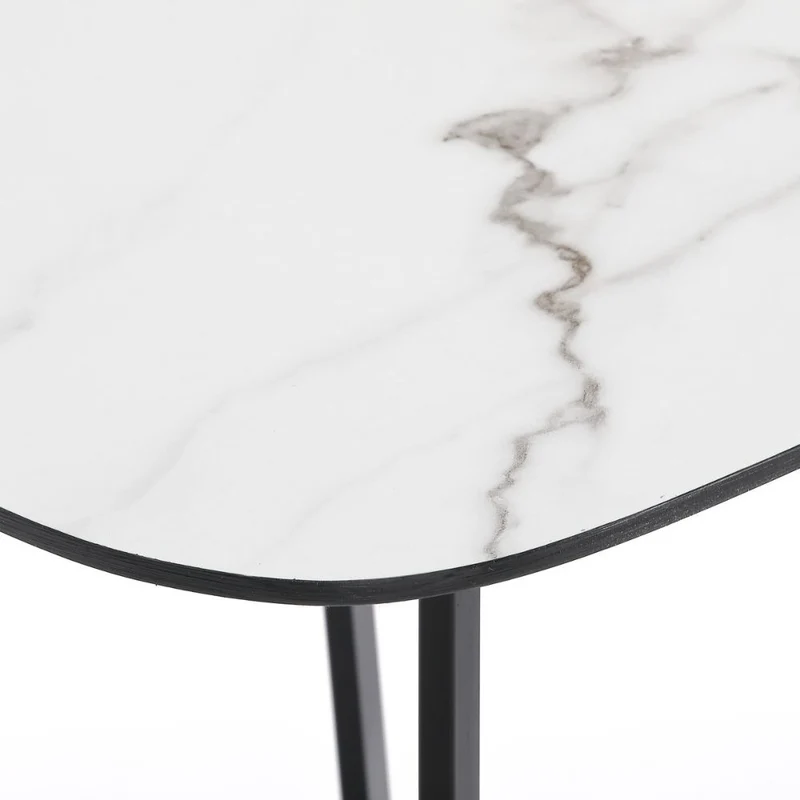 Design Beistelltisch TURIN 50cm Marmor-Optik weiss Pflanzsäule