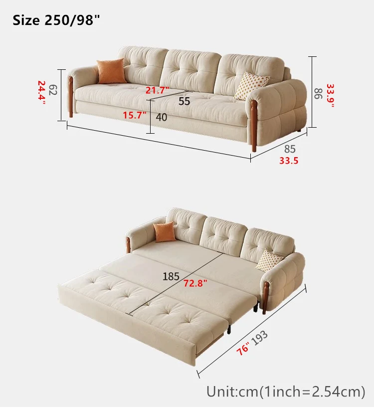 Kratzfestes Schlafsofa aus Flanellstoff mit Stauraum darunter