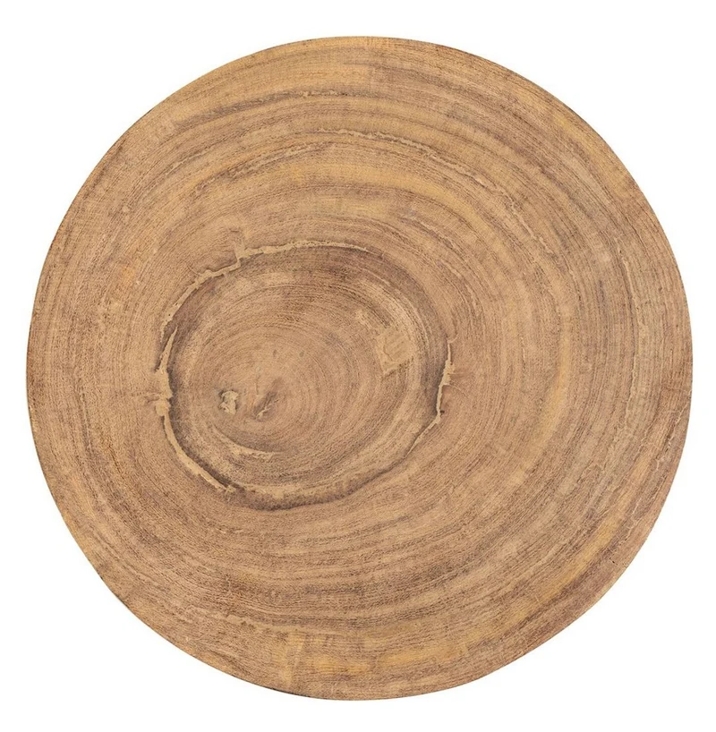 Casa Padrino Luxus Massivholz Beistelltisch / Hocker Naturfarben Ø 33,5 x H. 46 cm - Luxus Möbel