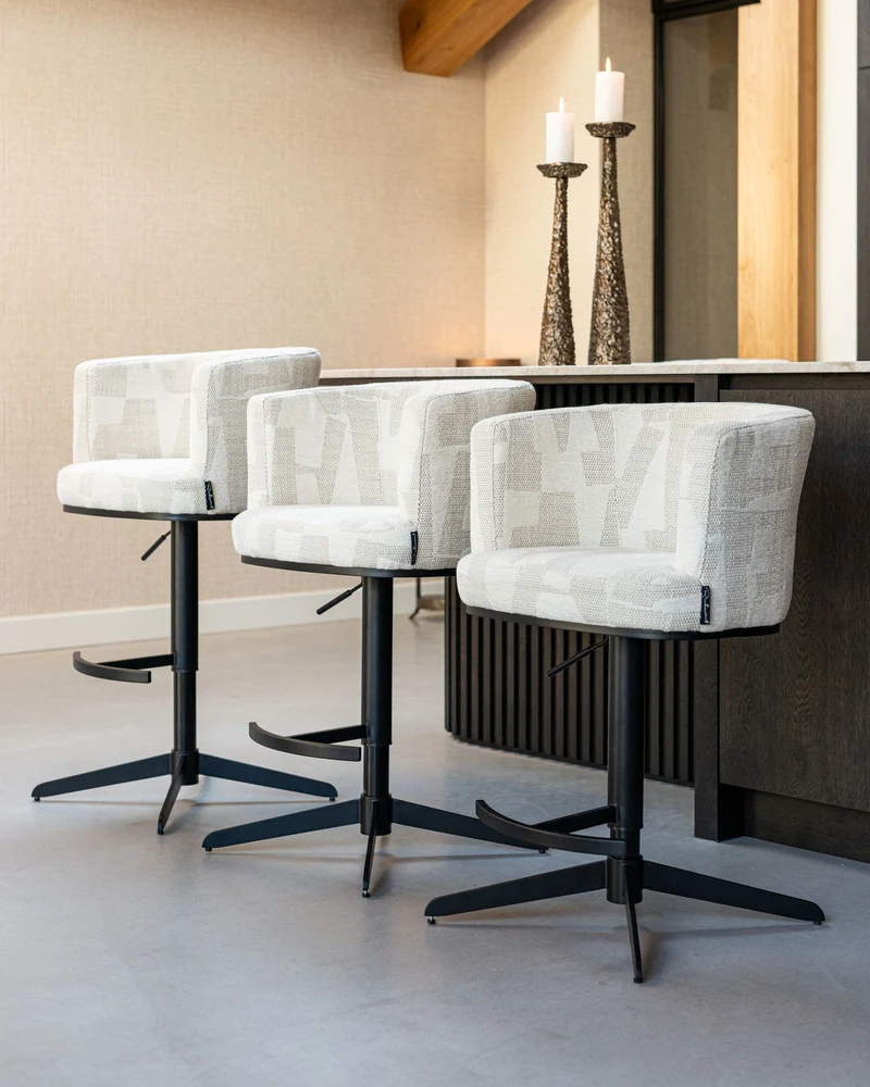 Barhocker Cheyenne höhenverstellbar, drehbar, beige graffic – Richmond