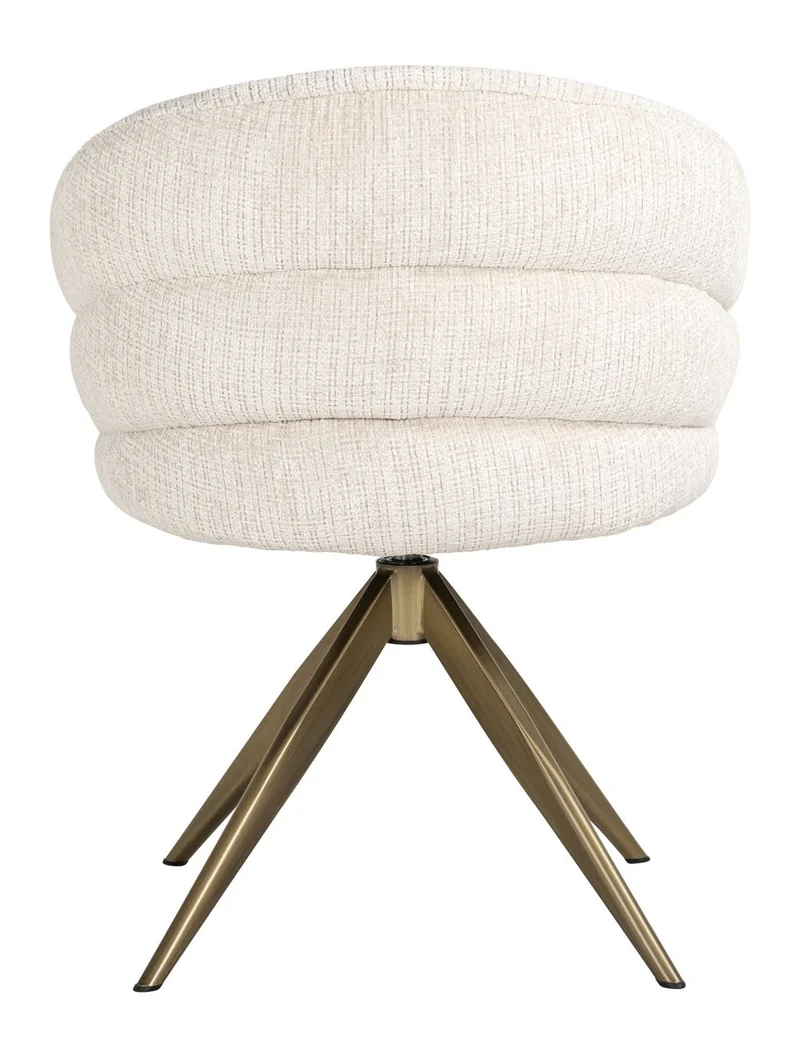 Esszimmerstuhl Zendaya in Niagara Beige – drehbar, Chenille-Bezug