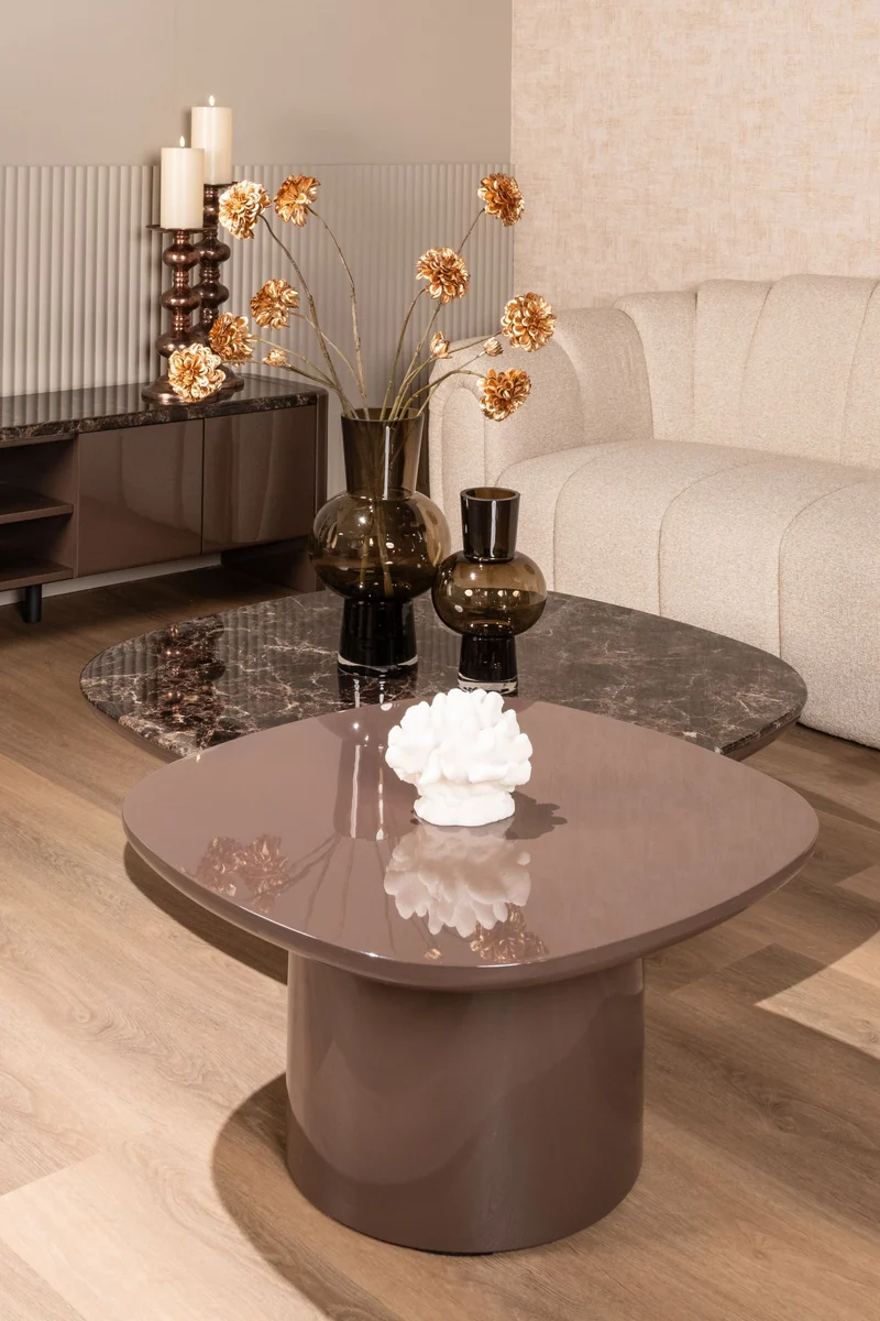 Beistelltisch Almundi chocolat brown – runder MDF-Tisch, 70x70 cm