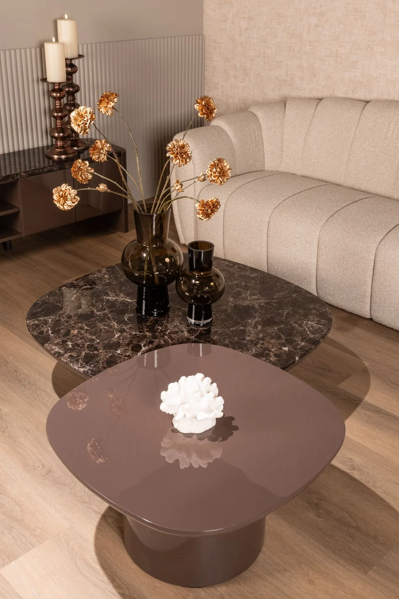 Beistelltisch Almundi chocolat brown – runder MDF-Tisch, 70x70 cm