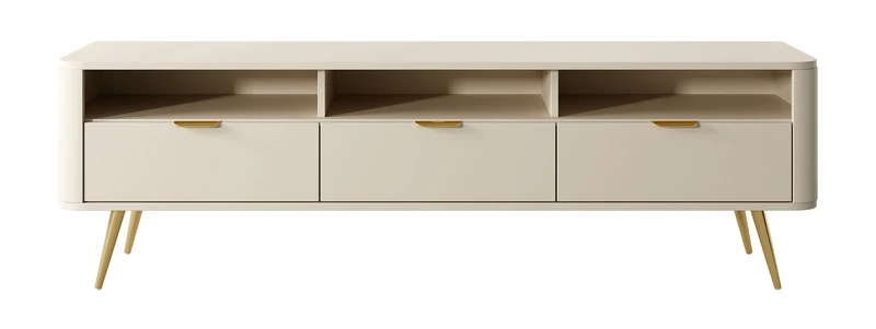 TV-Schrank Oval 160 cm mit Nischen sandbeige