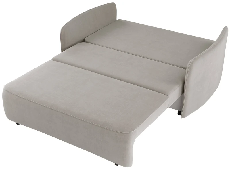 Ausziehbares Zweisitzer-Sofa Paxi 165 cm mit Stauraum, hellbeiger Chenille-Bezug