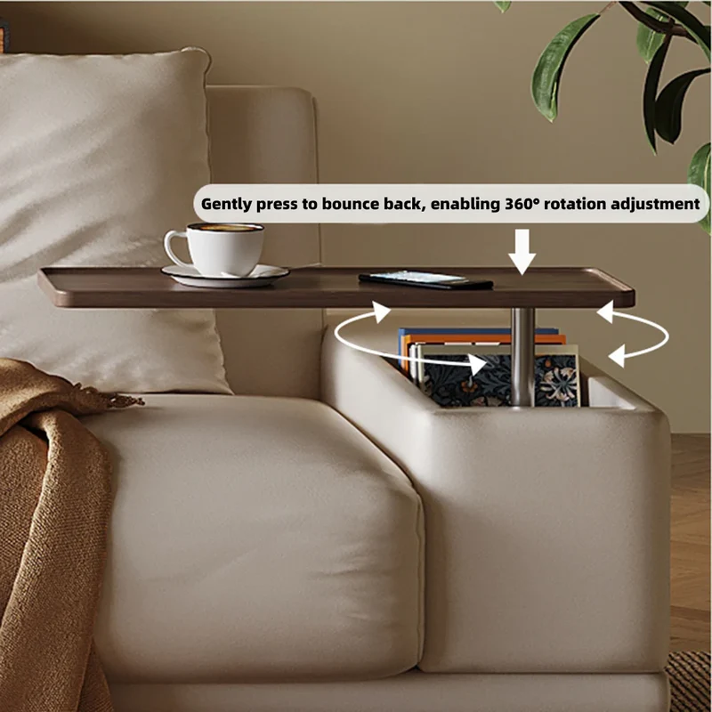 Leathaire Stoff verstellbare Rückenstütze Schlafsofa mit drehbarer Armlehne Desktop