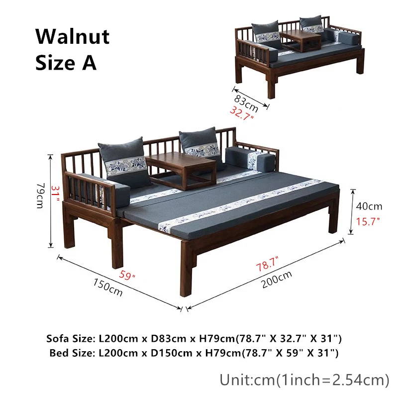 Multifunktionales Schlafsofa Arhat aus Massivholz