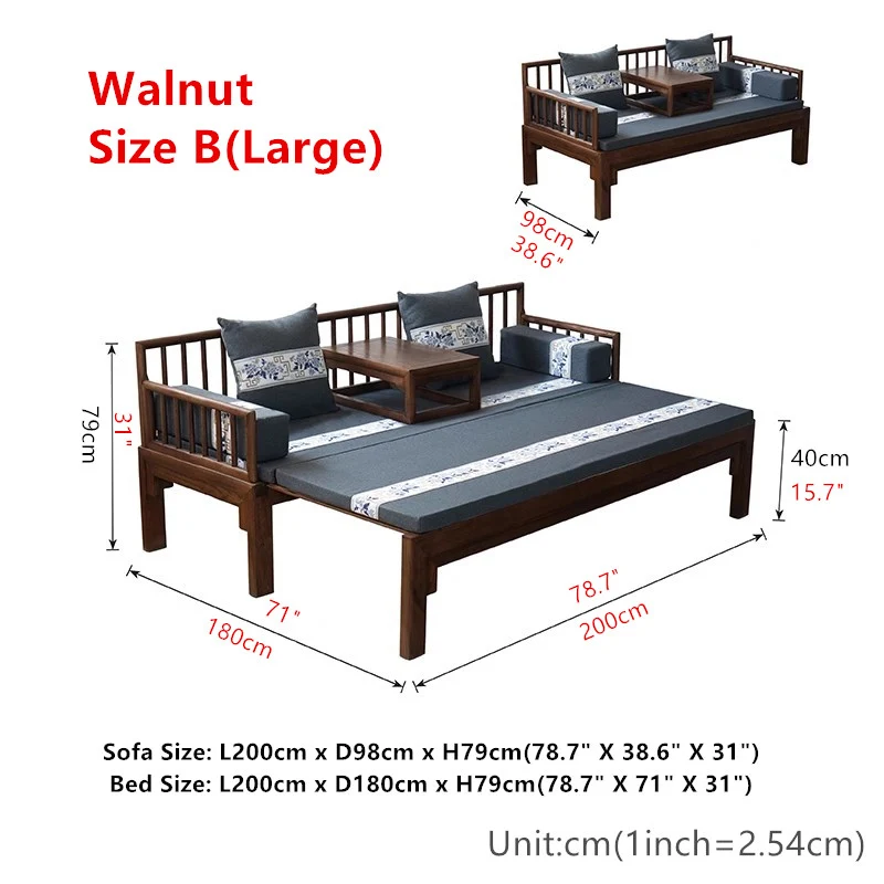Multifunktionales Schlafsofa Arhat aus Massivholz