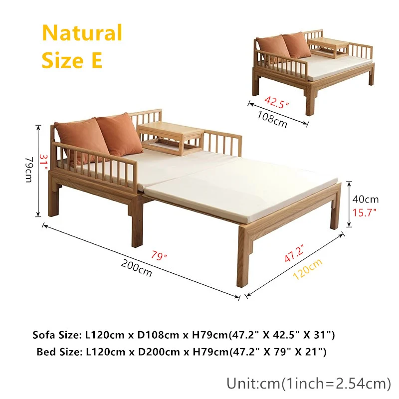 Multifunktionales Schlafsofa Arhat aus Massivholz