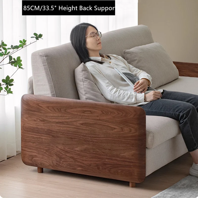 Leichtes Luxus-Schlafsofa mit Armlehne aus Walnussholz und Matratze